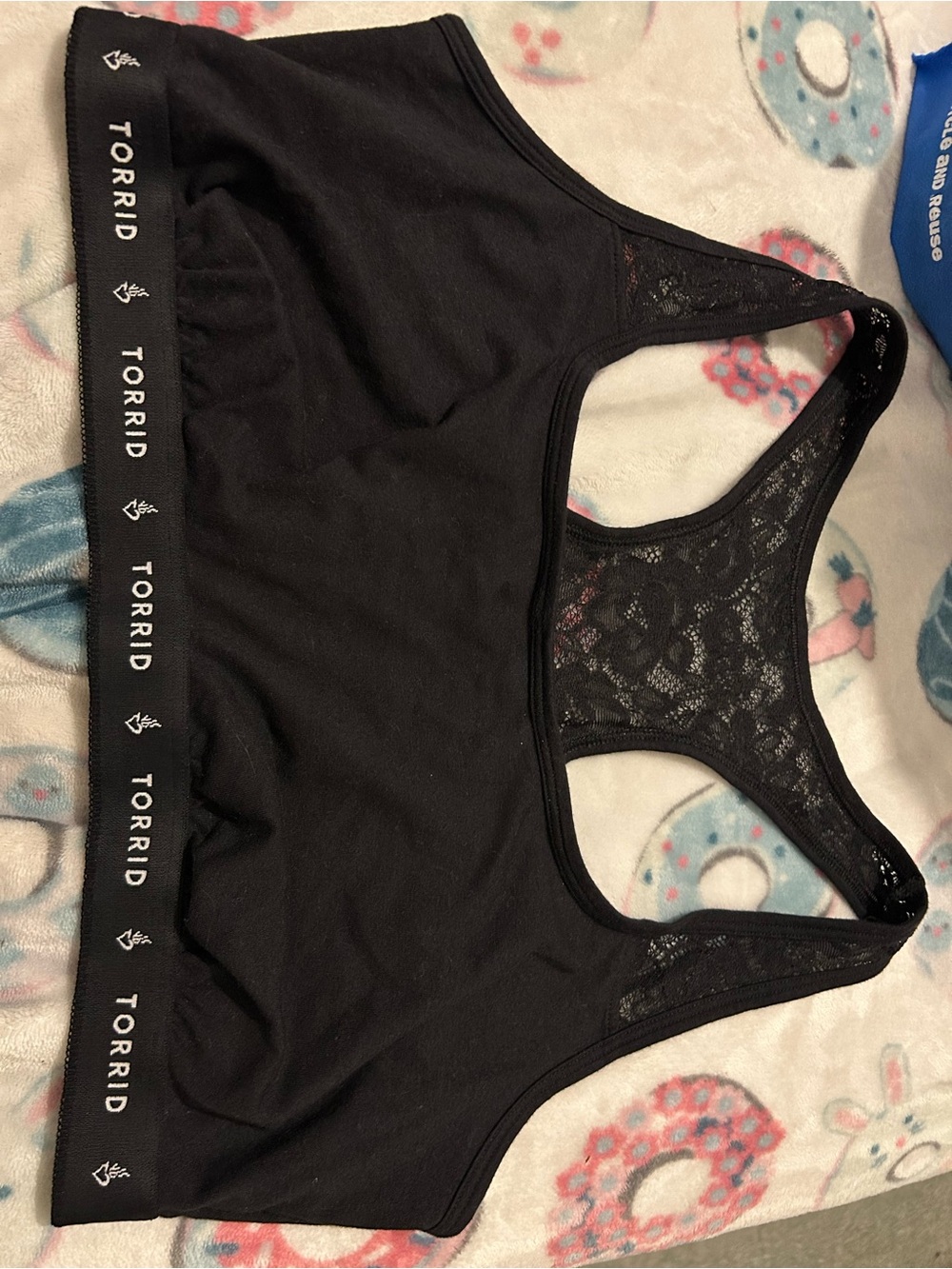 Torrid Black Lace Racerback Bralette with matching nwt panties